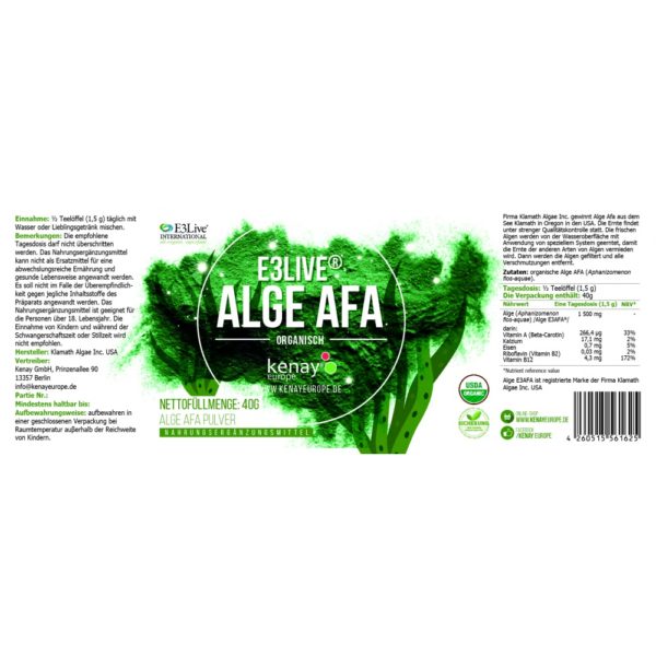 AFA Alge Pulver Etikett